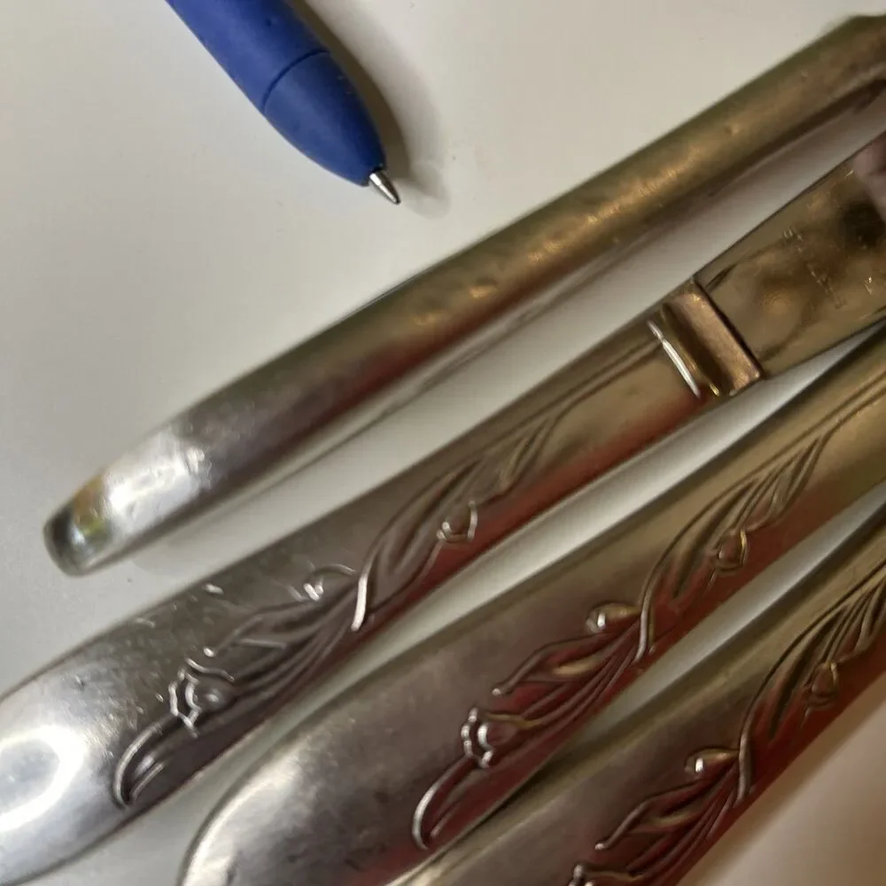 Vintage Stainless Steel Flatware Dinner Knife Knives Set Of 4 lightweight